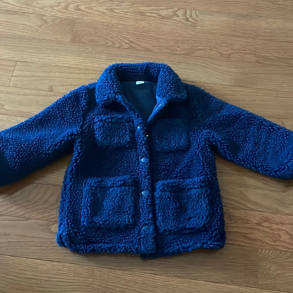 J crew toddler button up teddy fleece coat